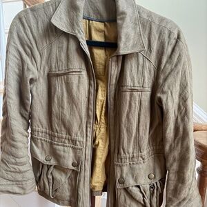 J.Crew Olive Green Linen Utility Jacket